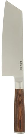 Babish 7.5-Inch Clef Knife – High-Carbon 1.4116 German Steel Kitchen Knife with Dark Pakka Wood Handle, Chef & Cleaver Hybrid for Chopping, Slicing & Prep, Full-Tang, Razor Sharp, Ergonomic Design