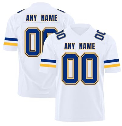 Personalised American Football Jersey Shirt for Children Adults Boys Girls Men Women, Custom Short Sleeve Sports Jerseys Practice Jersey Rugby Uniform with Name Number Team