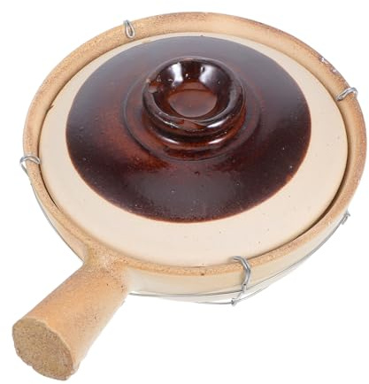 IMIKEYA Pentola di Terracotta per Cucinare Riso e Stufati in Argilla e Ferro Resistente ad Alte Temperature Versatile per Riunioni di Famiglia e Viaggi