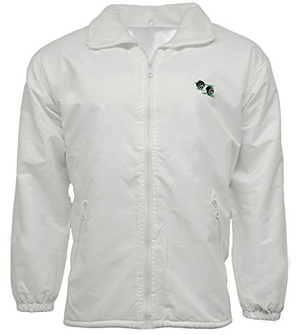 G5 APPAREL Bowls Lawn Bowling Mesh Lined Waterproof Hood Jacket with Logo White