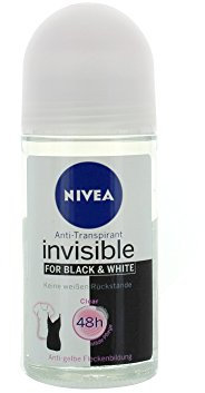 Nivea Deodorant Roll-On Invisible for Black & White Clear, 50ml