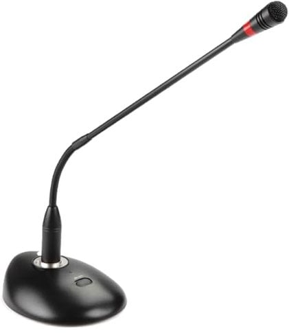 PROEL PA BMG2 - Microfono professionale da tavolo con base microfonica per chiese, conferenze, annunci con anello luminoso, interruttore on/off., Nero (PA BMG2)