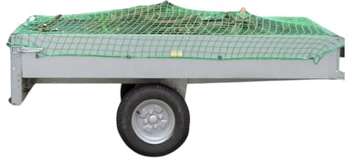 Anhängernetz Wetterfestes Hängernetz Abdecknetz Anhänger Netz Grün Breite 1,60 m x Länge 2,80 m engmaschig Maschenweite 30 mm Geknotet