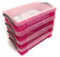 4 x Really Useful 4 Litre Storage Boxes Clear Plastic with Lid - Pink