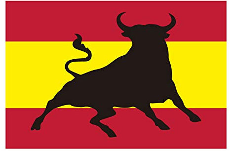Bc Corona Spanien Flagge Aufkleber Stier 10 x 6,7 cm