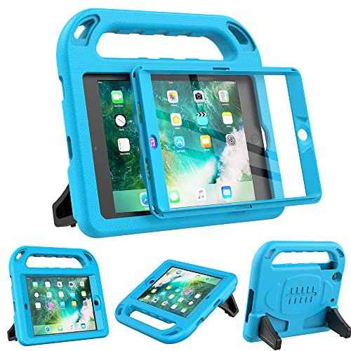 Surom Kids Case for iPad Mini 1/ Mini 2/ Mini 3 7.9 Inch- Light Weight Shock Proof Handle Stand Cover with Built-in Screen Protector - Blue