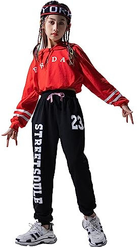 LOLANTA Ropa Hip Hop Chicas, Conjunto de Pantalones Joggers Niña,Traje de Baile Callejero