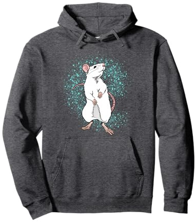 Crazy white Rat Gift for Rodent, Squirrel & Mouse Lovers Pullover Hoodie