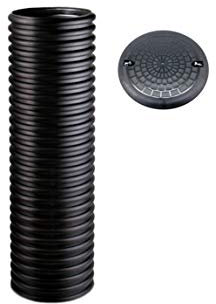 Wellrohr DN400 Sickerschacht 69,95/Einheit 50cm mit Schachtdeckel Brunnen Sickergrube Drainagerohr