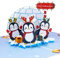 LIMAH® Pop-Up 3D Grußkarte/Lustige Weihnachtskarte/X-Mas Karte zu Weihnachten/Drei Pinguine Motiv/in Blau