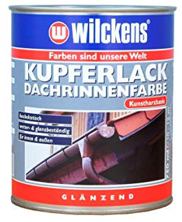 Vernice di rame per grondaia, 750 ml, ca. 10,5 m² Wilckens lucido, per interni esterni, grondaia
