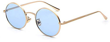 BOUACOUA Retro Sonnenbrille im Steampunk Stil Runde Metallrahmen Sonnenbrillen für Herren Damen
