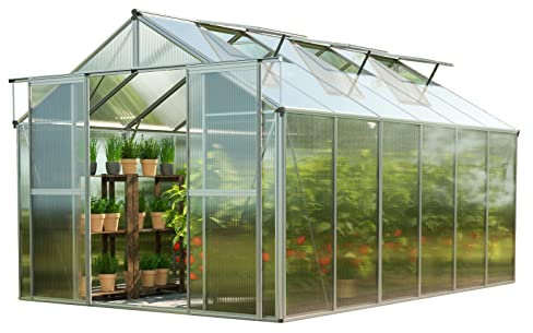 GFP Gewächshaus Topas 6 aus Alu 225x384 cm ca. 6 mm Doppelstegplatten formstabil & witterungsbeständig