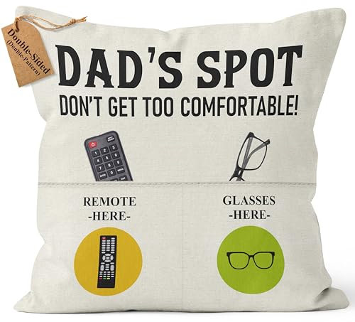 CROWNLY® Gifts for Dad Gift from Daughter Son Daddy Birthday Cushion Cover