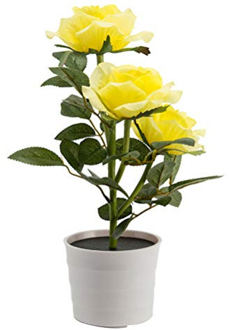 OSALADI Gelbe Rosen Garden Lights Outdoor Solar Rose Led- Leuchten Flowers Decoration Rosafarbene Led-leuchten Solarleuchten Im Freien Solar Lampen Außenbereich Draussen Blumentopf