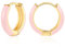 Piccoli Orecchini a Cerchio d'oro per Donne, Orecchini Huggie Leggeri Placcati in oro 18K | Orecchini Ipoallergenici Smalti per Ragazze (Rosa chiaro)