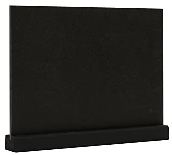 EUROPEL Kreidetafel Tischaufsteller, A4, Querformat, Sockel aus Kiefernholz mit mattschwarzer Oberfläche, doppelseitig, für wasserbasierte Marker, für Restaurants, Hotels, Konferenzen, Festivals