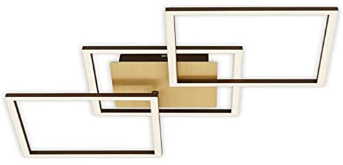 BRILONER Leuchten - Deckenlampe LED, Stufenweise Dimmbar, schwenkbare Deckenleuchte, LED Frame, goldfarbig-braun, 763x368x73 mm, 3217-017