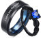 VNOX Paar Ringe Set Edelstahl mit Gravur Herrenring Wolframstahl Blau Hochzeitsring mit Zirkon Personalisiert Freundschaftsringe Partnerringe mit Graviert für Männer Frauen