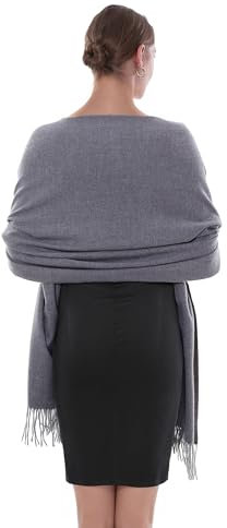 SWAT PANY Schal Grau Pashmina Schals Tücher für Damen Winterschal Stola Damen Festlich Warm