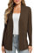 EXCHIC Donna Casuale Manica Lunga Lavorare a Maglia Cardigan Leggero Comodo Fronte Aperto Maglioni Lunghi con Tasche(XL, Marrone)