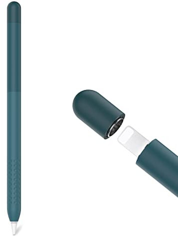 Delidigi Pencil Hülle Kompatibel mit Apple Pencil 1. Generation Hülle, Farbverlauf Silikon Anti-Rutsch Case Schutzhülle Zubehör (Mitternachtsgrün)