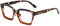 YUELUQU Klassische quadratische Brille, nicht verschreibungspflichtig, dicker Brillenrahmen für Damen und Herren, leopard, Medium