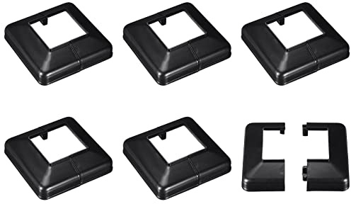 sourcing map Post Skirt, 6pcs 60x60mm/2.36x2.36 Plastic Split Style Post Base Cover Trim Skirt for Fence Stair Handrail Railing Porch