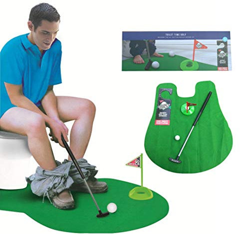 FLUORO Mini Golf Club Toilet Golf Toilet Golf Game Desktop Toys Mini Suit Leisure Sports Toy-Bathroom Mini Putter Golf Game mat Set