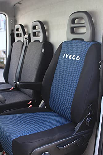 Italfodere Sitzbezüge kompatibel mit Iveco Daily ab 2014 3-Sitzer Blau 39