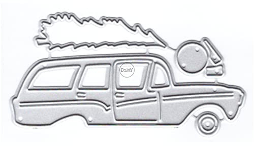 DzIxY Schöne Auto Baum Metall Stanzformen für Kartenherstellung Prägen Papier Stanzformen Sets Album Scrapbooking Vorlagen Schablonen Aufbewahrung Taschen