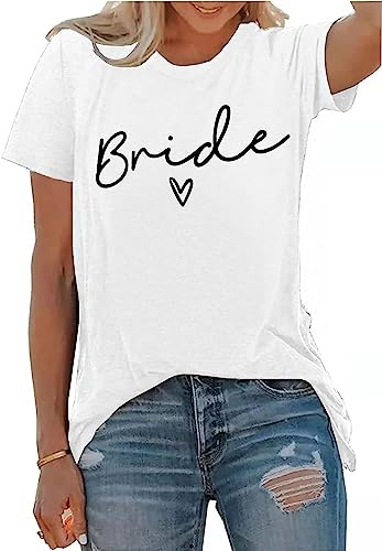 hohololo EVJF Tshirt Équipe de la mariée Équipe de la mariée pour Femmes T-Shirts de Demoiselles d'honneur T-Shirt Enterrement de Vie de Jeune Fille