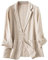 Kostüme & Blazer Für Damen,Damen Blazer Mit Langen Ärmeln, Gekerbtem Revers, Lässiger Cardigan Mit Offener Vorderseite, Dunkelblau, Baumwollleinen, Einfarbig, Arbeitsanzug, Jacken, Business Ober