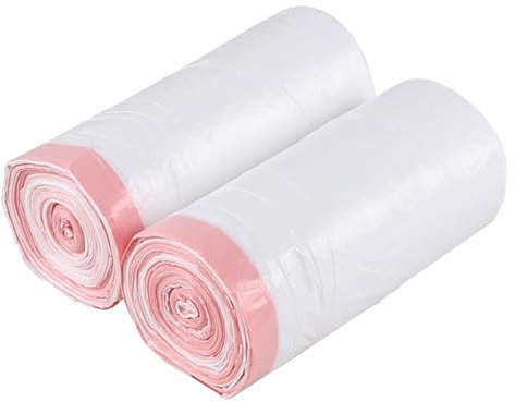 Kiddream 40 Liter Drawstring Bin Liners, Trash Bin Bags, White, 120 Bags