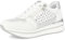 inblu Sneakers Donna Monocolore in Ecopelle con Traforo a Fiori, Scarpe da Ginnastica con Lacci e Cerniera, dal 35 al 41, Bianco, 36 EU