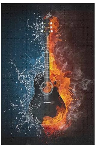 Gitarre-Puzzle Für Erwachsene, 1000 Teile, Holzpuzzle, Kinderpuzzle, Dekompressionsspiel, Spielzeugpuzzle (78×53cm)