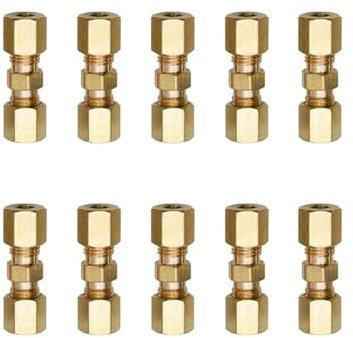 10Pcs Connecteur de Ligne de Frein 4,75mm, Connecteur de Conduite de Frein 3/16, Raccords D'écrou en Cuivre