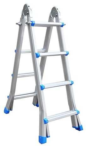 Telescopic Ladder 4.2m Multi Purpose Folding Extendable 4 Step Heavy Duty for Home and Garden TUFFMATE