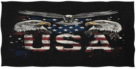 Strandtuch für Damen und Herren, USA-Flagge, Adler, Strandtuch, extra groß, Strandzubehör für Schwimmen, Pool, Camping, Yoga, Fitnessstudio, Sport