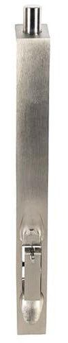 Lever Action Flush Door Bolt with Flat Keep Plate 305mm x 20mm Satin Nickel