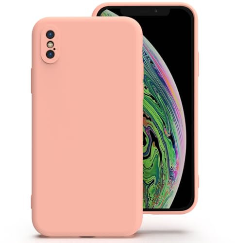 Zuvirelx Glatte Silikon hülle für iPhone X/XS, Staubbeständig, Slim, Taschentauglich Handyhülle Cover Case für Apple iPhone X/XS - Mädchenpink