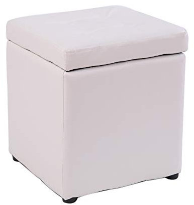 Moderner quadratischer Waschtisch-Ottomane mit gepolstertem Schaumstoffsitz, kleiner Fußhocker, Fußstütze