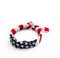 Hrlace Quadratischer Hund Bandana Amerikanische Flagge Haustier Bandanas Schal Sterne und Streifen Abnehmbare Multifunktions-Haustier Lätzchen Halstuch Zubehör Halsband, 1 Stück Fliegende Flagge