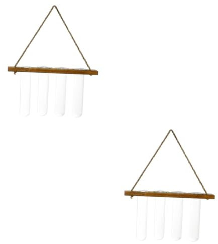 2 Pièces Vase Tube à essai hydroponique Vase à Fleur Mural Tube à essai hydroponique Suspendu Usine Mural Decoration Pot de Fleur Interieur en Verre Un Verre POPETPOP