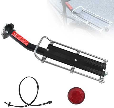 XIAQICA Fahrrad Gepäckträger Mountainbike Schnellspanner Fahrrad Gepäckträger Hinten Aluminiumlegierung Fahrradgepäckträger mit Katzenaugen 9KG Gewichtskapazität Universal