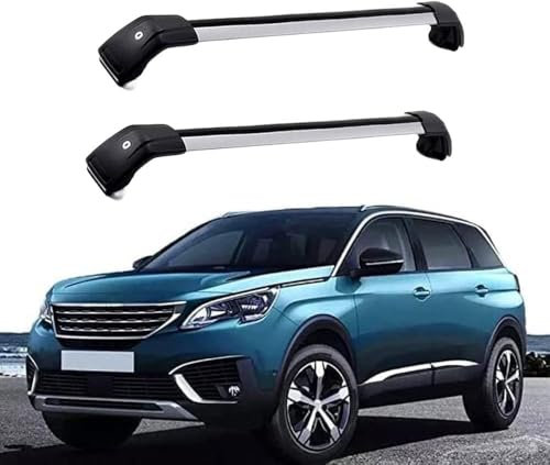 YYlong Railing Porte Bagages de Voiture pour Peugeot 5008 2016-2023 Voiture Porte Bagages Structure en Aluminium Galerie de Toit Durable