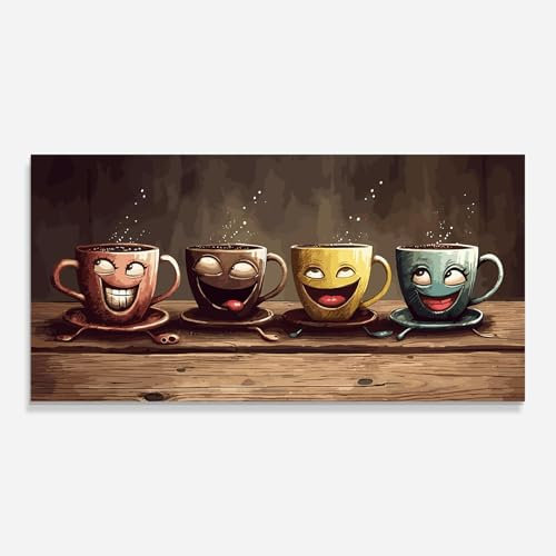 ARTHUB® Küchenrückwand aus Glas 60x150 cm, 5mm ESG | Spritzschutz, Glasplatte, Herdspritzschutz, Wandschutz für Herd, Hartglas, Lebensmittel, Kaffee, Coffee Faces