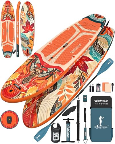 H2OSUP Tavola Sup Gonfiabile - 335 * 88cm Stand Up Paddle con Accessori Premium, Superstabilità Sup Gonfiabile, Paddle Boards Adulti con Capacità di 200KG per 3 Persone (Arancione)