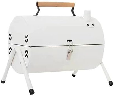 Tragbarer Grill für den Außenbereich, doppelseitiger tragbarer Kamingrill, rauchfreier Holzkohlegrill für den Haushalt, multifunktionaler tragbarer Grill, tragbarer Grill (weiß, B)