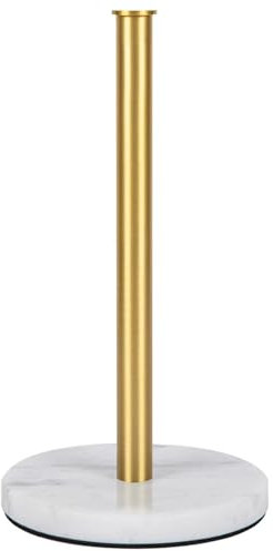 CAIHONG Paper Towel Holder, Roll Holder Free Standing with Weighted Marble Base for Kitchen Bathroom Countertop (Gold)